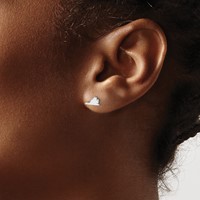 14K White Gold Virginia State Earrings view 3