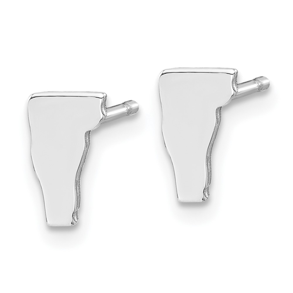 Sterling Silver/Rhodium-plated Vermont State Earrings (XNE50SS-VT)