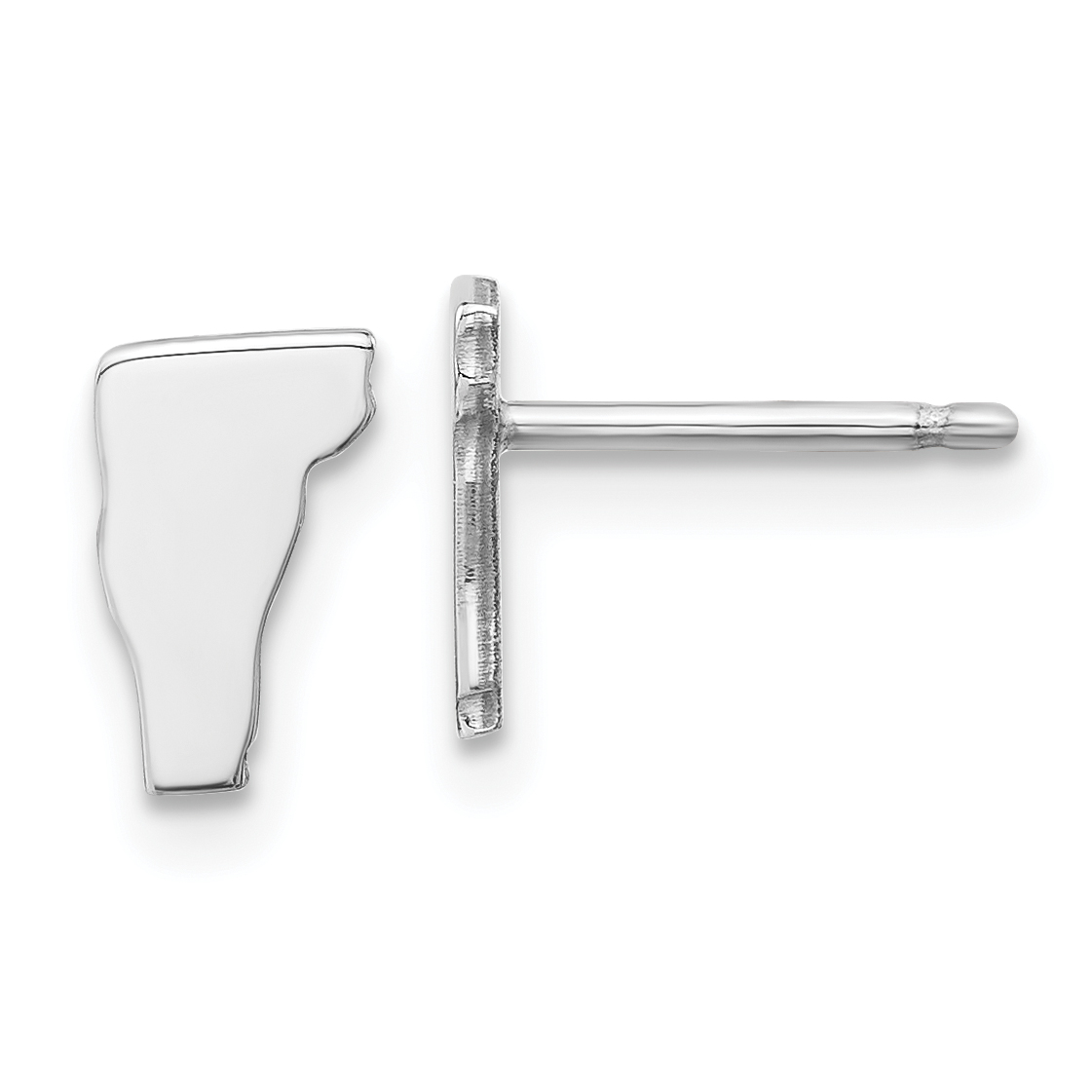 Sterling Silver/Rhodium-plated Vermont State Earrings (XNE50SS-VT)