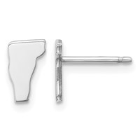 14K White Gold Vermont State Earrings view 1