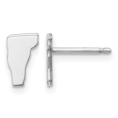 14K White Gold Vermont State Earrings