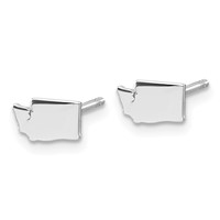 Sterling Silver Rhodium-plated Washington State Earrings view 2