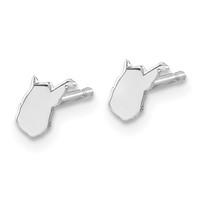 Sterling Silver Rhodium-plated West Virginia State Earrings view 2