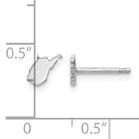 Sterling Silver Rhodium-plated West Virginia State Earrings view 4