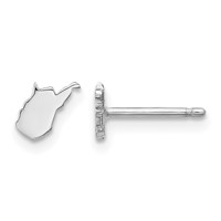 Sterling Silver Rhodium-plated West Virginia State Earrings view 1