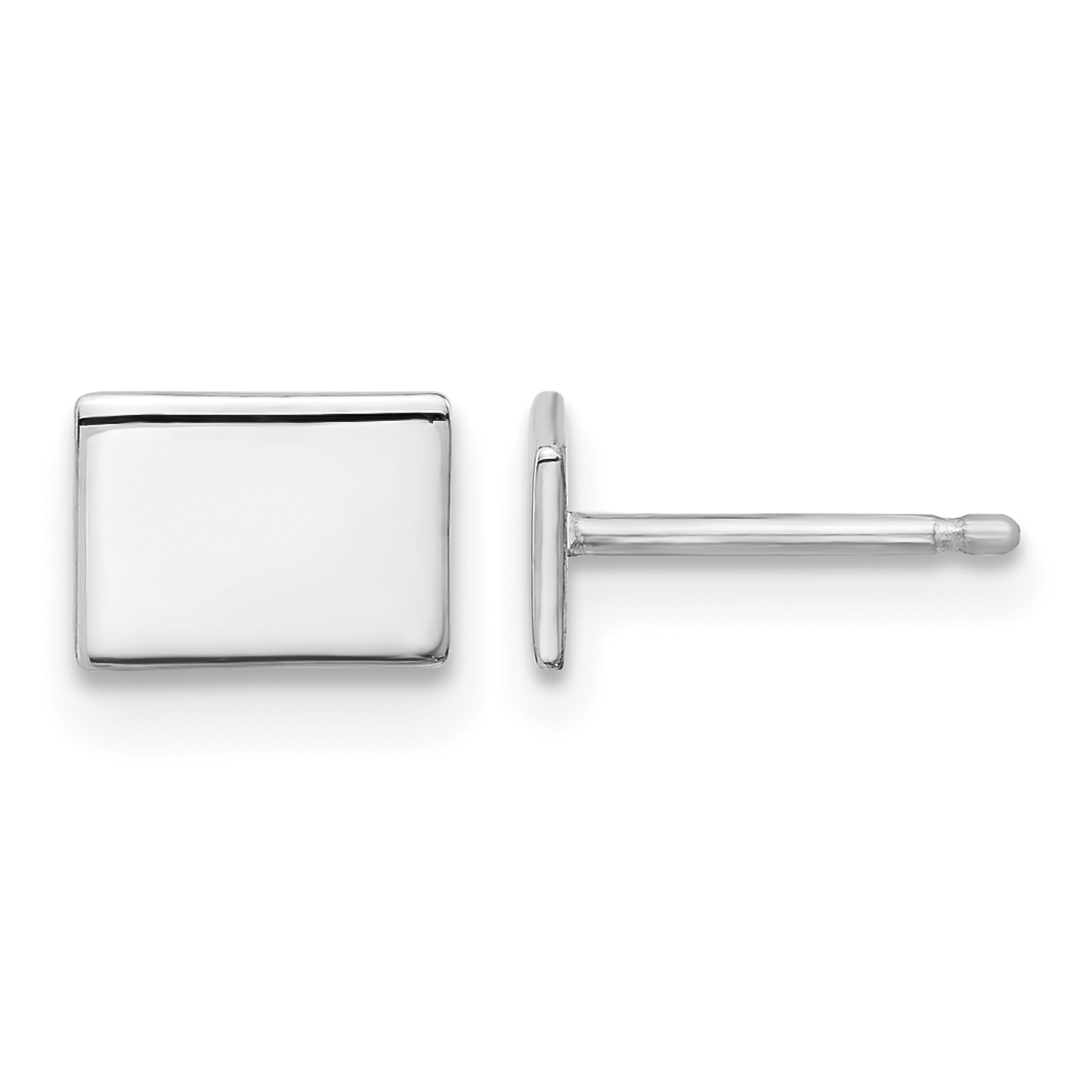 Sterling Silver/Rhodium-plated Wyoming State Earrings (XNE50SS-WY)