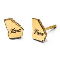 14K Yellow Gold Georgia State Earrings view 5