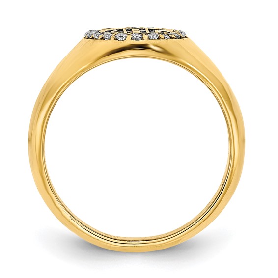 Large Diamond Oval Classic Monogram Signet Rings