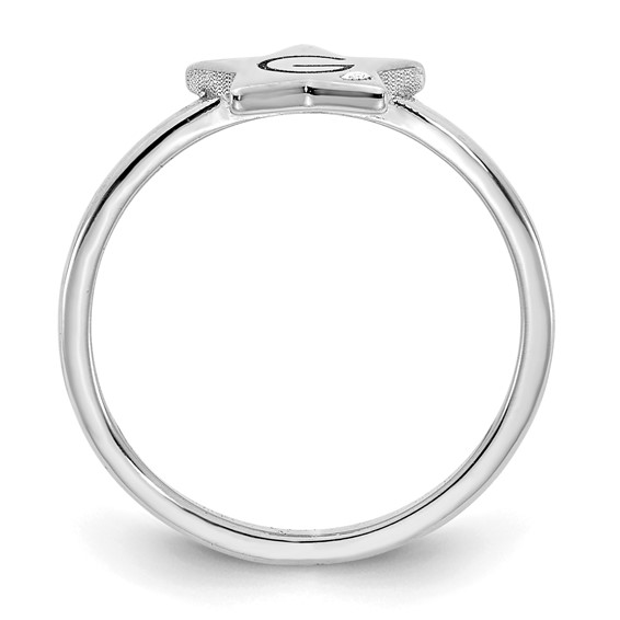 Initial Star with Diamond Signet Rings