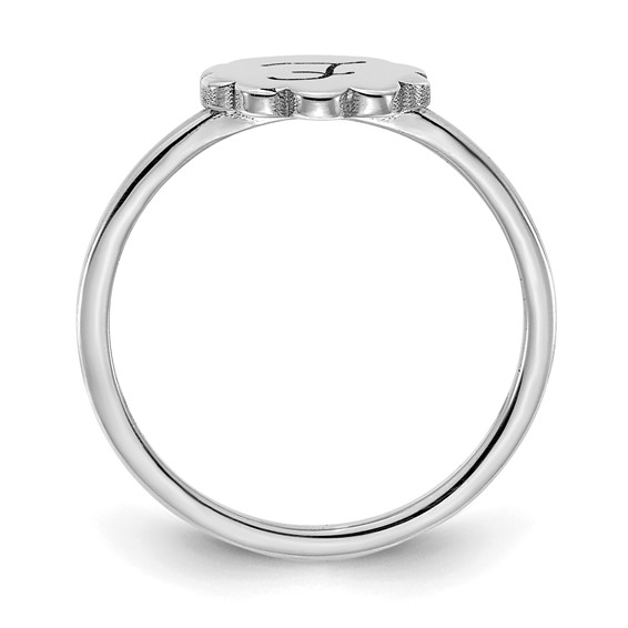 Initial Flower Signet Rings