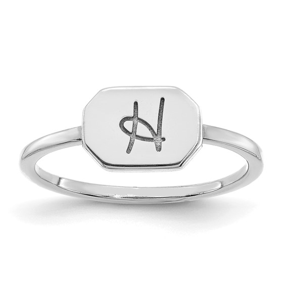 Initial Octagon Signet Rings