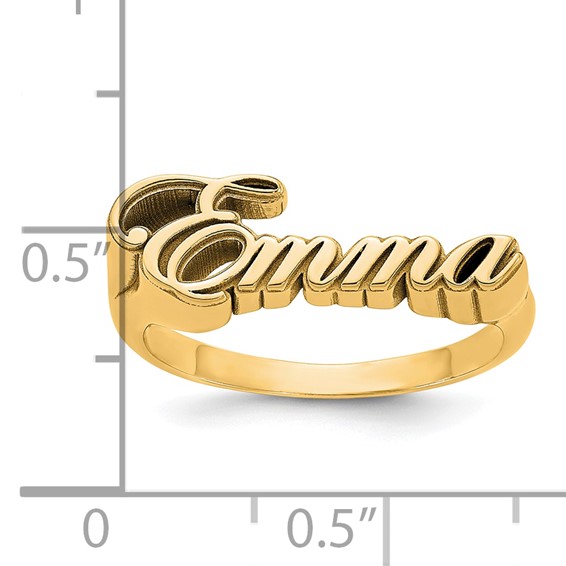 14k Yellow Gold Name Plate Ring