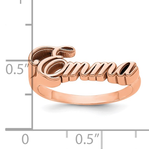 Sterling Silver/Rose-plated Name Plate Ring