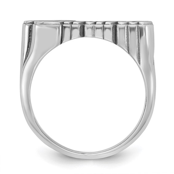 14k White Gold Name Plate Ring