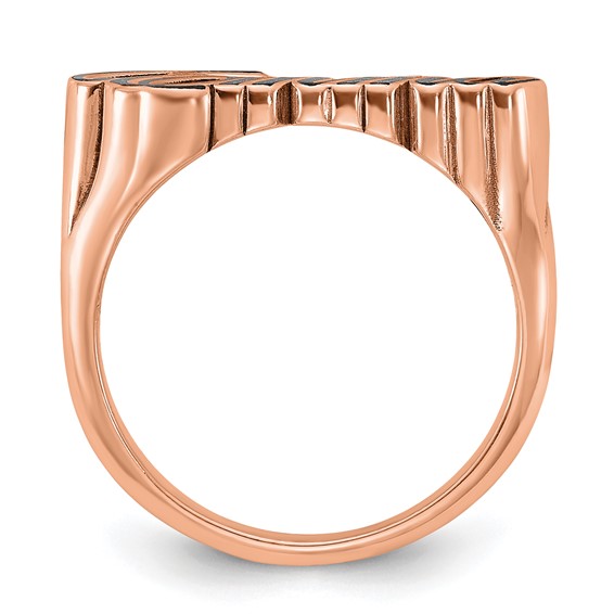 Sterling Silver/Rose-plated Epoxy Name Plate Ring