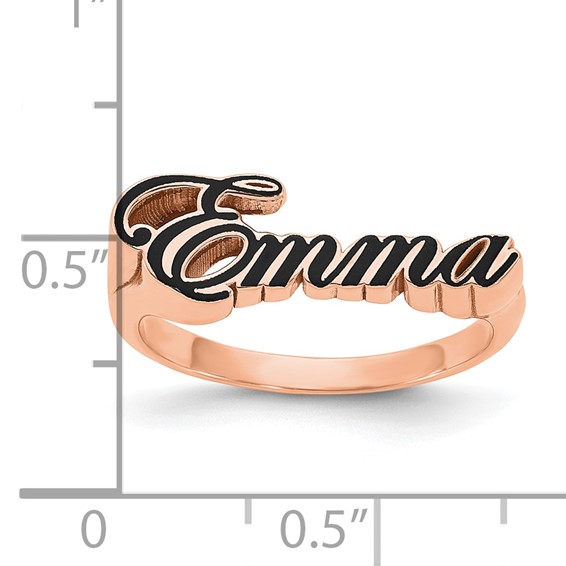 Sterling Silver/Rose-plated Epoxy Name Plate Ring