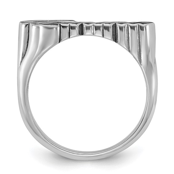 Sterling Silver/Rhodium-plated Epoxy Name Plate Ring