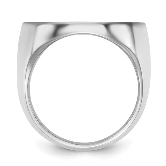Sterling Silver/Rhod-plated Large Round Epoxy Signet Ring