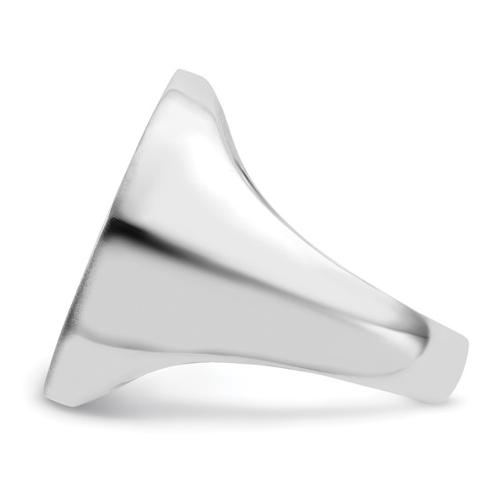 Sterling Silver/Rhod-plated Large Round Epoxy Signet Ring