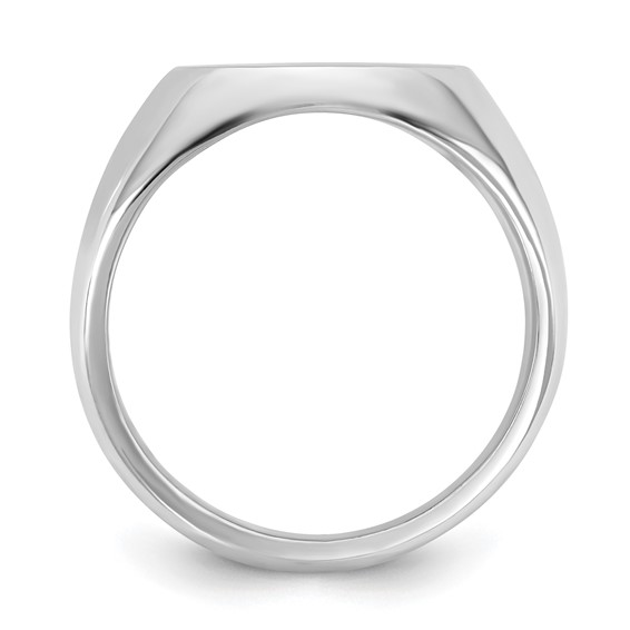 Sterling Silver/Rhod-plated Small Round Epoxy Signet Ring
