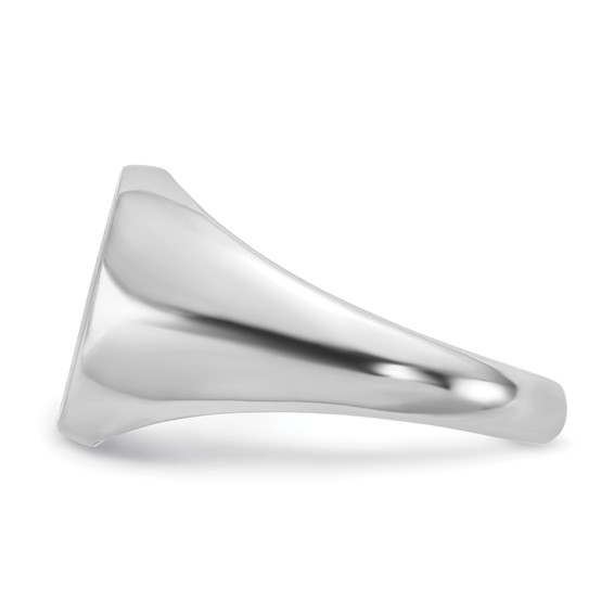 Sterling Silver/Rhod-plated Small Round Epoxy Signet Ring