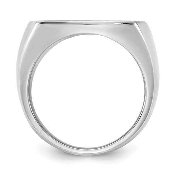 Sterling Silver/Rhod-plated Antler Monogram Cushion Ring