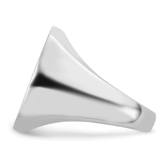 Sterling Silver/Rhod-plated Antler Monogram Cushion Ring