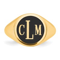 Sterling Silver Gold-plated Ring with Epoxy Monogram view 5