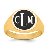 Sterling Silver Gold-plated Ring with Epoxy Monogram view 1
