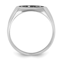 14K White Gold with Epoxy Monogram Ring view 2