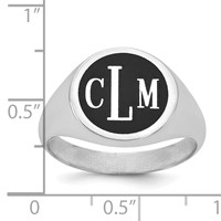 14K White Gold with Epoxy Monogram Ring view 4