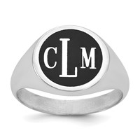 14K White Gold with Epoxy Monogram Ring view 1