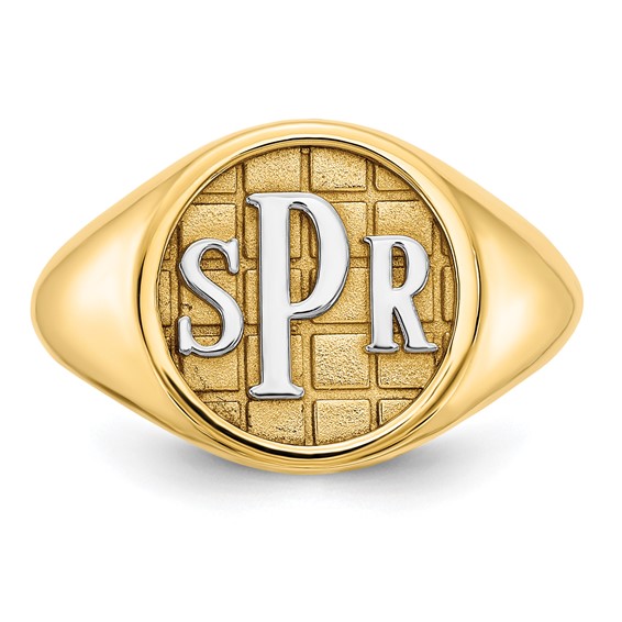Heavy Signet Ring with Contrasting Monogram