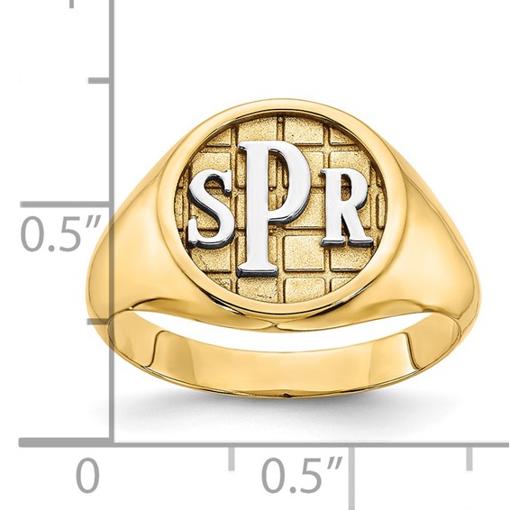 Heavy Signet Ring with Contrasting Monogram