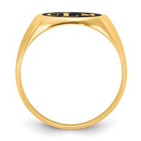 Sterling Silver Gold-plated with Epoxy Monogram Ring view 2