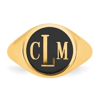 Sterling Silver Gold-plated with Epoxy Monogram Ring view 5