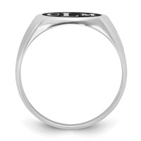 Sterling Silver Rhodium-plated Ring with Epoxy Monogram view 2
