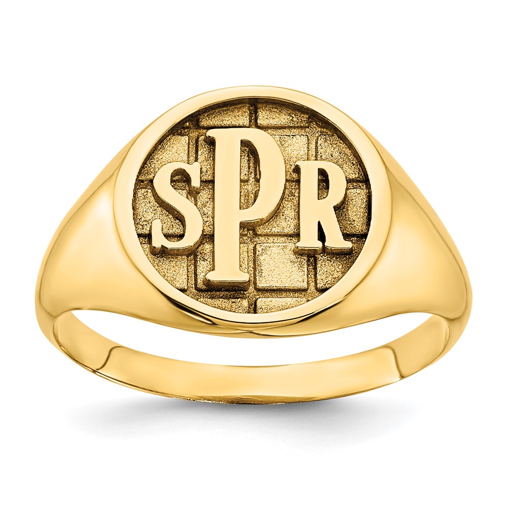 Sterling Silver/Gold-plated Polished Monogram Signet Ring