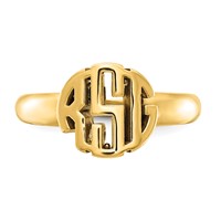 14K Yellow Gold Monogram Ring view 4
