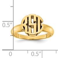 14K Yellow Gold Monogram Ring view 5