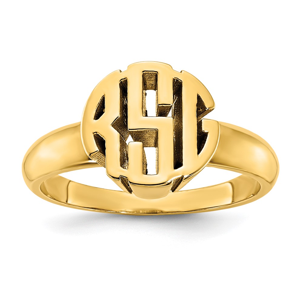 Sterling Silver/Gold-plated Polished Monogram Signet Ring