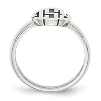 14K White Gold Monogram Ring view 2