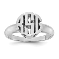 14K White Gold Monogram Ring view 1