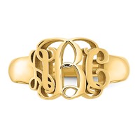 14K Yellow Gold Monogram Ring view 4