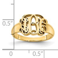 14K Yellow Gold Monogram Ring view 5