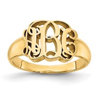 14K Yellow Gold Monogram Ring view 1