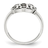 14K White Gold Monogram Ring view 2