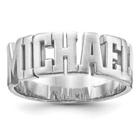 Sterling Silver Rhodium-plated Cut-out Name Ring view 2