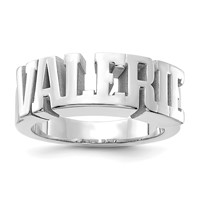 Sterling Silver Rhodium-plated Cut-out Name Ring view 1