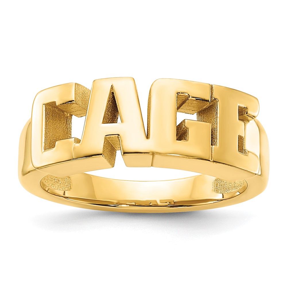 Sterling Silver Gold-plated Cut-out Name Ring